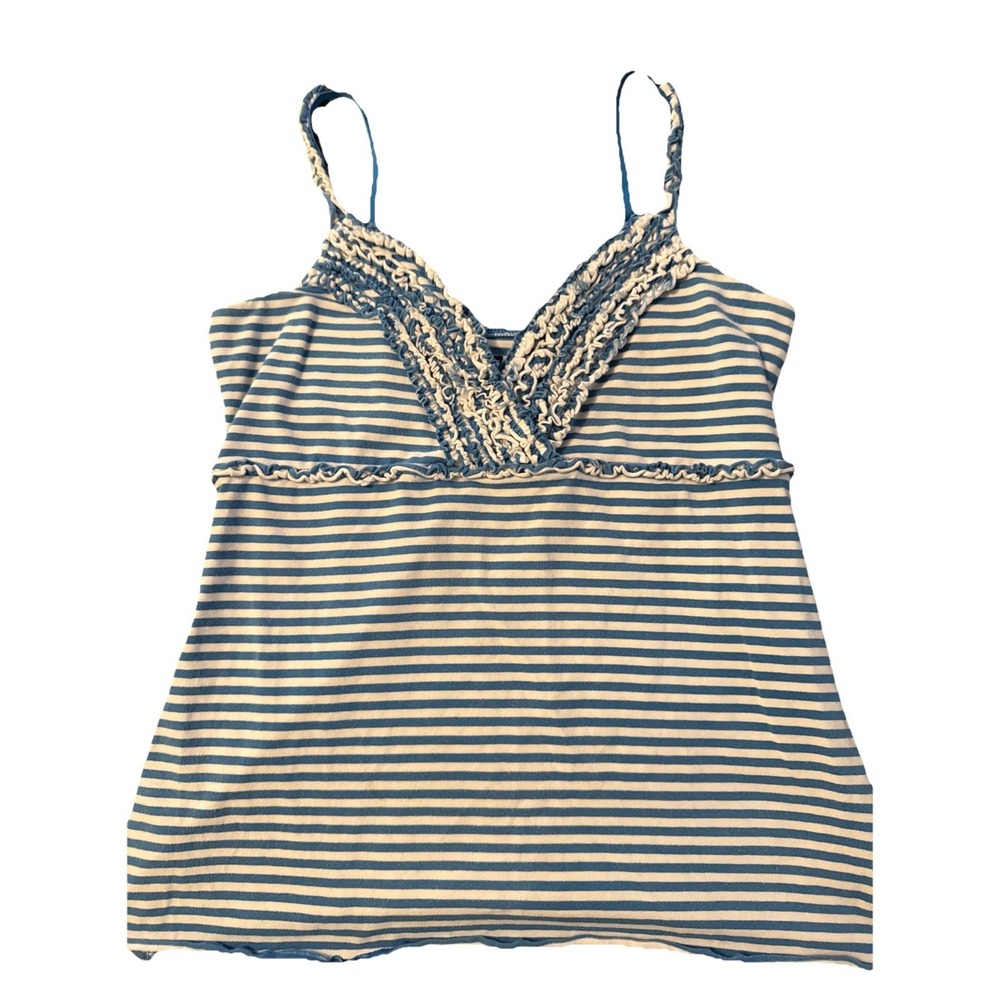 VTG Y2K Babydoll Cami Tank Top Ruffled Fairy Coquette Bella Sz M Empire Waist